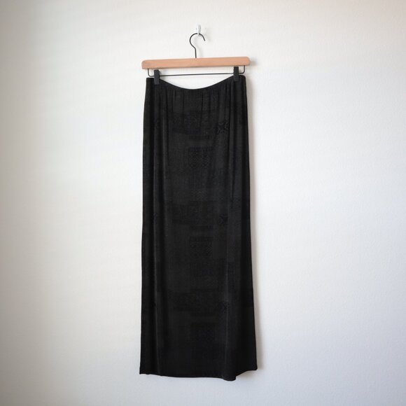 Vintage 90s Chico's Travelers Faux Wrap Maxi Skirt | M - Picture 5 of 5